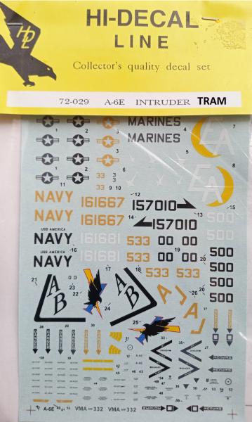 Hi-Decal Line  72-029 A-6E TRAM Intruder decals