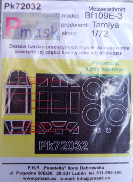 PMask Pk72032 ME Bf-109E-3 - Tamiya