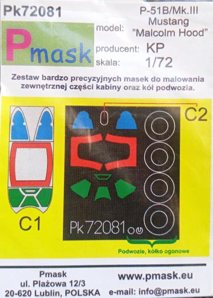 PMask Pk72081 P-51B Mustang Malcolm Hood - KP