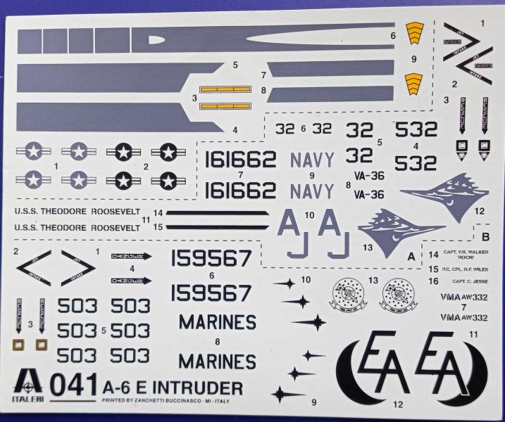 Italeri No.41 A-6E Intruder decals