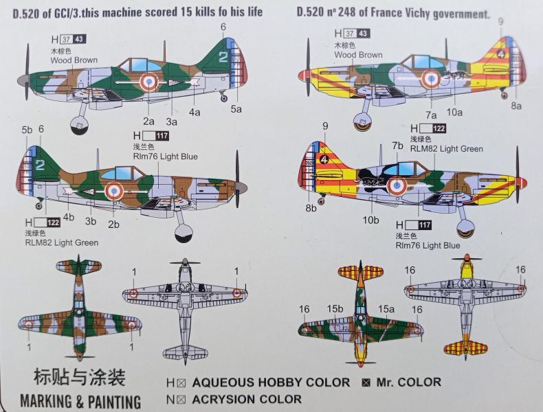 HobbyBoss Dewoitine D.520 - festések