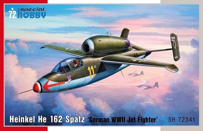 72 Special Hobby He-162 + Brengun 72266 + CMK engine, gun bays + Eduard mask 11500Ft helyett 10000Ft