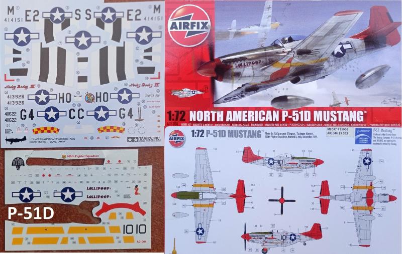 Airfix A01004 P-51D Mustang - Red Tail-decals