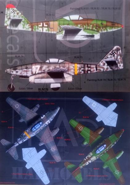 HAD 105 ME-262 decals festések