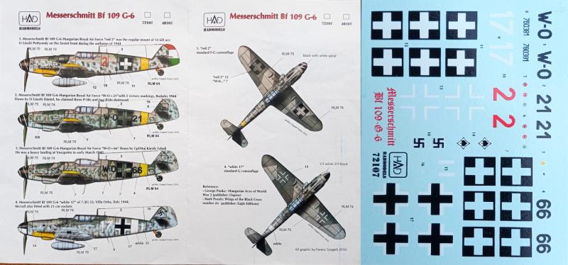 HAD 72107 ME Bf-109G-6 decals