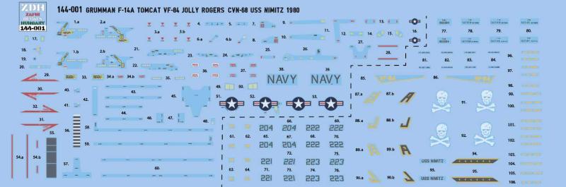 ZDH 144-001 F-14A VF84 Jolly Rogers decal 2