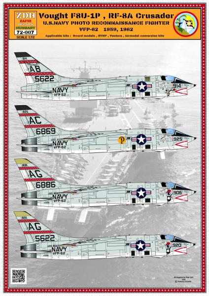 ZDH 72-007 F8U-1P, RF-8A Crusader decal1