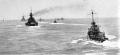 A Scharnhorst és Gneisenau csatacirkálók, valamint a kísérőhajók a Prinz Eugen hídjáról fényképezve a Csatornafutam alatt