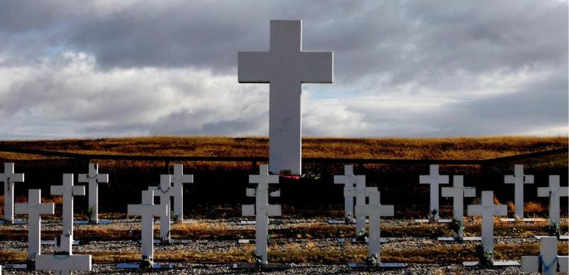 Argentin hősi temető a Falkland-szigeteken