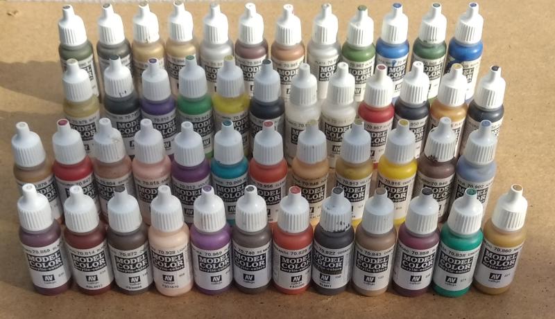 Festék model color

Model Color	
600 Ft/db	
70.843	cork braun
70.859	black red
70.950	black
70.997	silver
70.952	lemon yellow
70.955	flat flesh
70.967	olive green
70.959	purple
70.950	black
70.810	royal purple
70.809	royal blue
70.890	refractive green
70.741	dark black green
70.962	flat blue
70.822	german black braun
70.859	black red
70.951	white
70.902	azure
70.951	white
70.976	buff
70.740	middle braun
70.814	burnt red
70.829	amaranth red
70.913	yellow ochre
70.915	yellow   
70.942	light green
70.981	orange braun
70.838	emerald
70.984	flat braun
70.928	light flesh
70.876	brown sand
70.815	basic skintone
70.950	black
70.860	medium fleshtone
70.998	bronze
70.940	saddle brown
70.872	chocolate braun
70.808	blue green
70.956	clear orange
70.804	beige red
70.957	flat red
70.996	gold
70.968	flat green
70.812	violet red
70.947	dak vermillion
70.996	gold
70.997	silver
70.845	sunny skin tone
