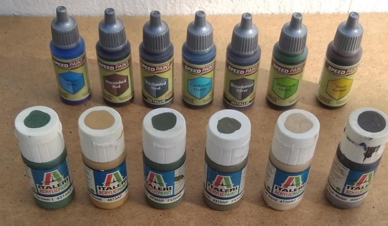 Festék1

Speed paint		Italeri	
700 Ft/db		500 Ft/db	
steel		4314AP	medium green I
silver		4734AP	medium green II
caribbean ocean		4315AP	flat olive drab
schamrock green		4720AP	flat sand
magic blue			
sand golem			
burnished red			
