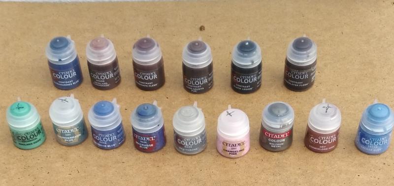 Festék3

Citadel colour 12 ml	
700 Ft/db	
macragge blue	
calglar blue	
nihilakh oxide	
boltgun metal	
verminlord hide	
changeling pink	
thunderhawk blue	
wraithbone	
macragge blue	
	
Citadel colour 18 ml	
black legion	
darkoath flesh	
fyreslayer flesh	
ultramarine blue	
reikland fleshshade	
gore-grunta fur	
