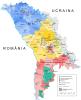 Moldova és Transznyisztria közigazgatási térképe (utóbbi a szürke terület)