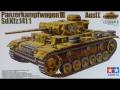 5500.- Tamiya 1-35 Panzer IIIL, sok alkatrész levágva, de csak kissé megkezdve