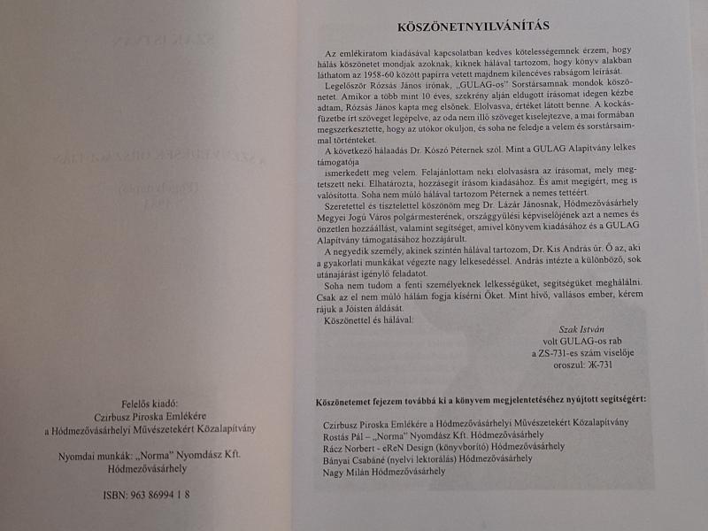 Szak István - Szenvedések országútján 02