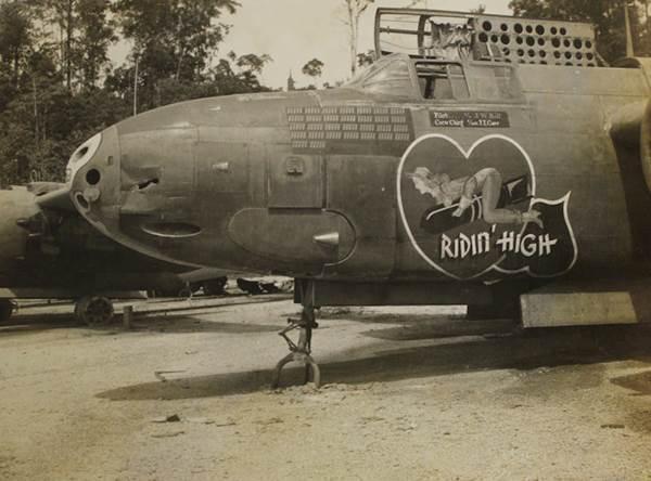 Az ismert képek alapján a sziget legnagyobb veteránja ez a kereken 150 bevetéses A-20G Havoc, a "Ridin' High" (korábban "Baby Blitz II")