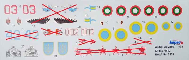 Kopro 4132 SU-25UB decals-x