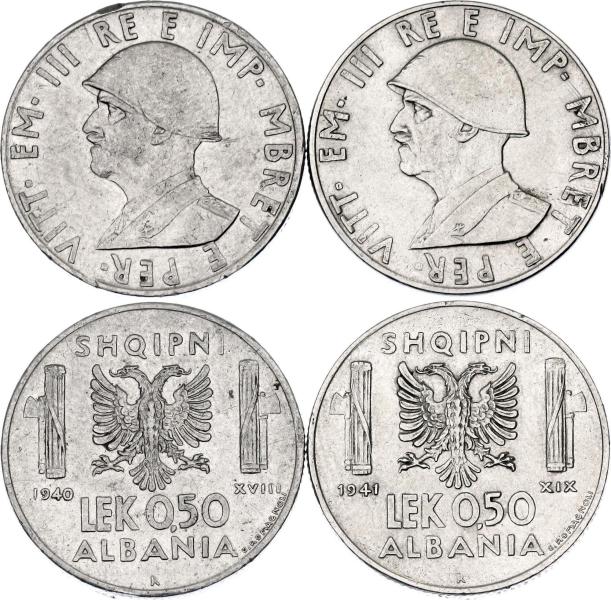 Albán fél lek az olasz király képével