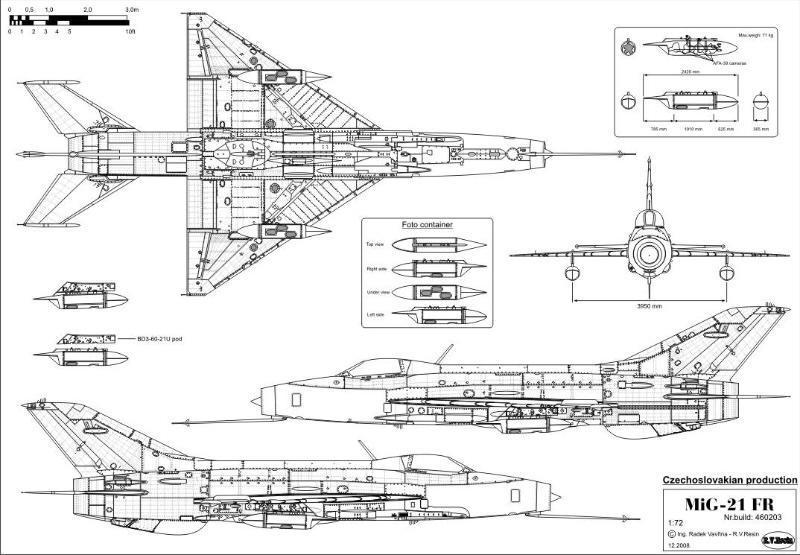 MiG-21FR többnézeti rajza