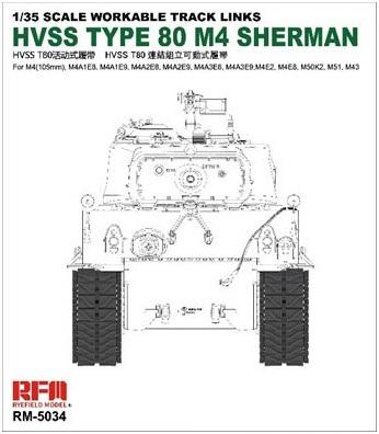 Rye Field Model RM-5034 HVSS T80 Track for M4 Sherman  5,000.- Ft