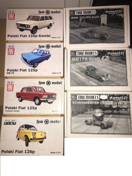 8

1:72 műgyanta

FPW Model: Polski: 9500Ft/db
TDW: BMW-326: 8000Ft
TDW: MB170: 8000Ft
TDW: Scheinwerfer: 7500Ft