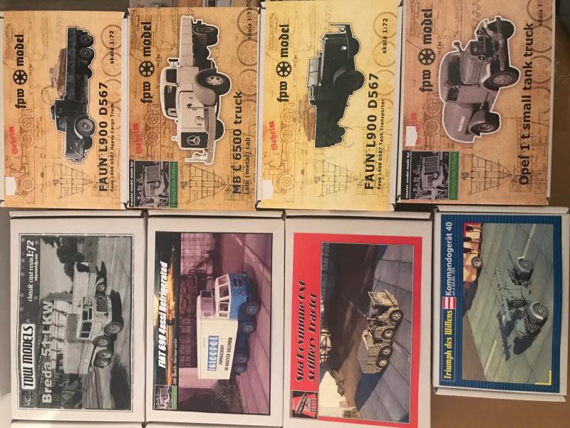 9

1:72 műgyanta
TDW: Breda 51: 19000Ft
TDW: Fiat 690: 23000Ft
TDW. SPA: 15000Ft
TDW: Kommandogerat: 4000Ft
FPW: Faun L900: 14000Ft/db
FPW: MB6500: 13000Ft
FPW: Opel small tank truck: 10000Ft