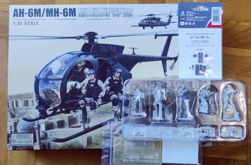 #ÚJ_AH-6M Little Bird_gyanta figurás készlet_Kitty Hawk+RedFox kabin_1-35_35000Ft