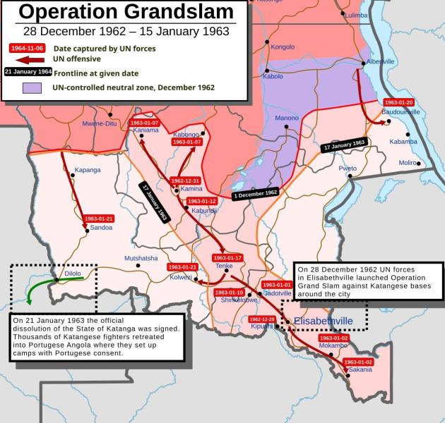 Az ENSZ-csapatok "Nagy Csapás"- a katangai végjátékban