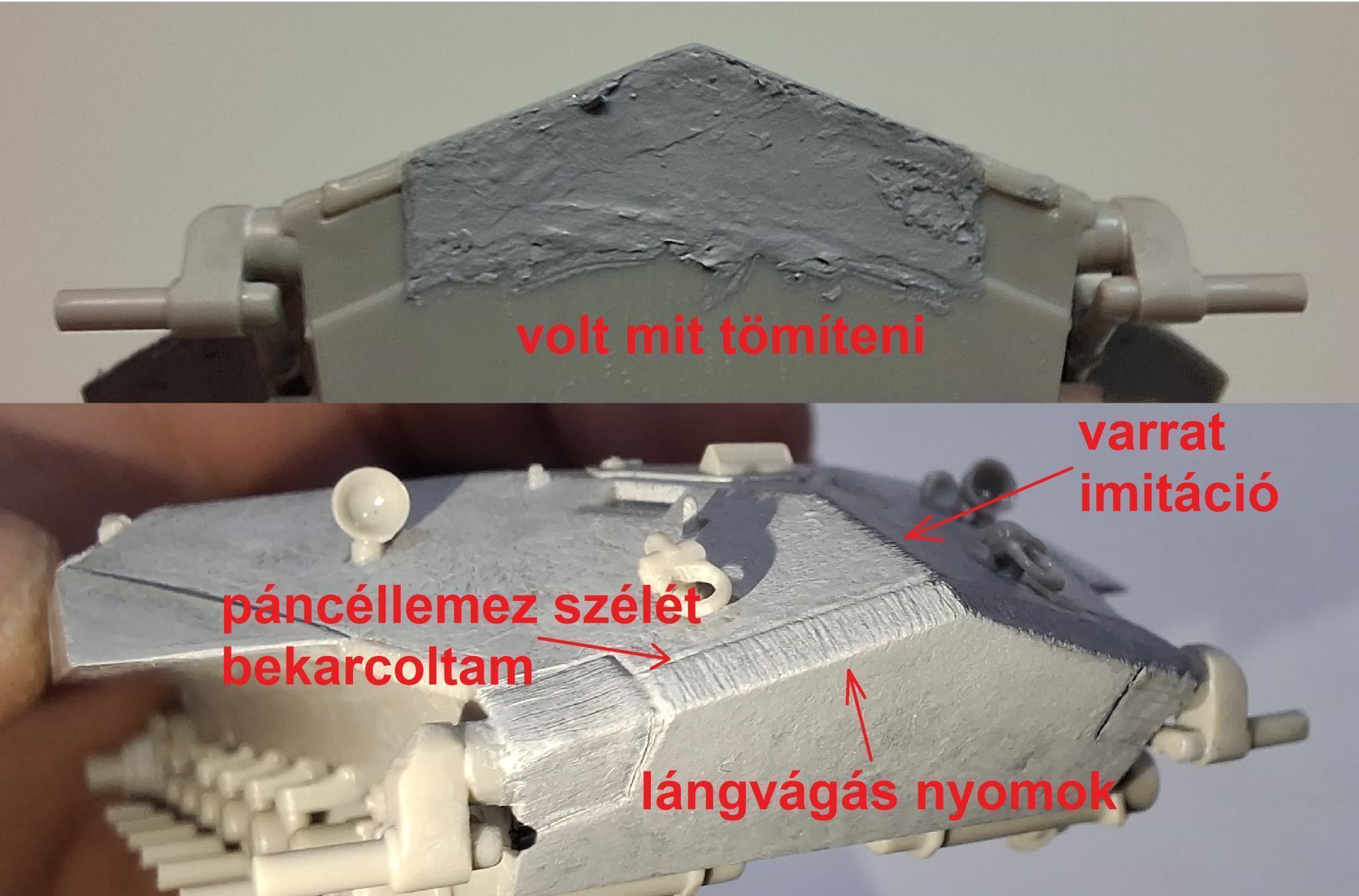A páncéltest elején kellett tömíteni, csiszolni