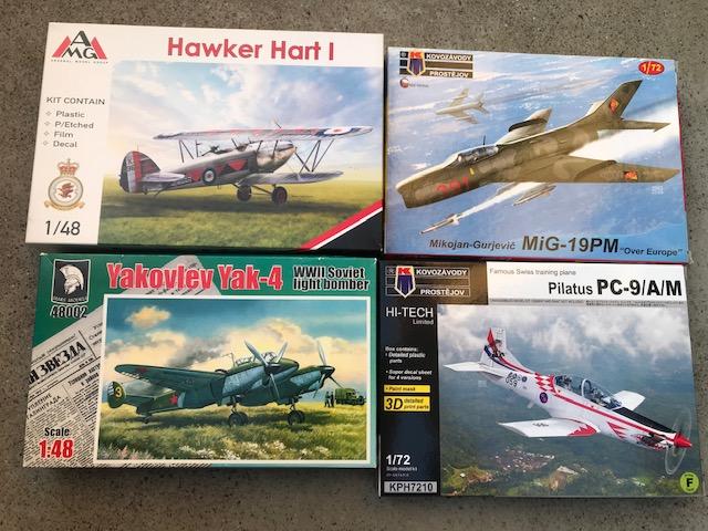 3

1:48 Yak-4: 16000Ft
1:72 Pilatus PC-9 75000Ft
1:48 Hawker Hart: 15000Ft
1:72 Mig-19MP: 8000Ft
