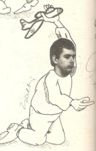 Zsolti elemében

Sajnos nem találtaam jobb képet róla. A főiskolán (PMMF) a végzős évfolyam megjelentetett egy kiadványt, amiben a főiskolás évek humoros pillanatait szedték össze és minden végzősről készült kép is. 